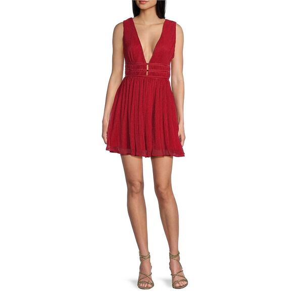 Lulus Smokeshow Metallic Velvet Plunge Dress Whimsigoth Fairy Romantasy XL NWT - Picture 2 of 12